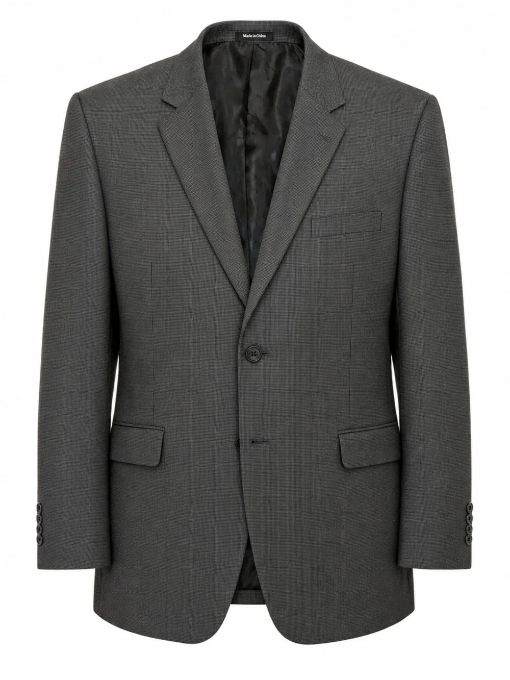 Van Heusen Men's 48R Blazer Two-Button Micro-Check Suit Jacket Grey Brown‎